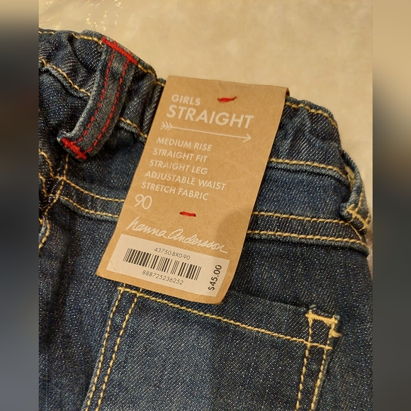 2 Pairs of New Hanna Andersson Jeans sz 90 - Picture 2 of 4